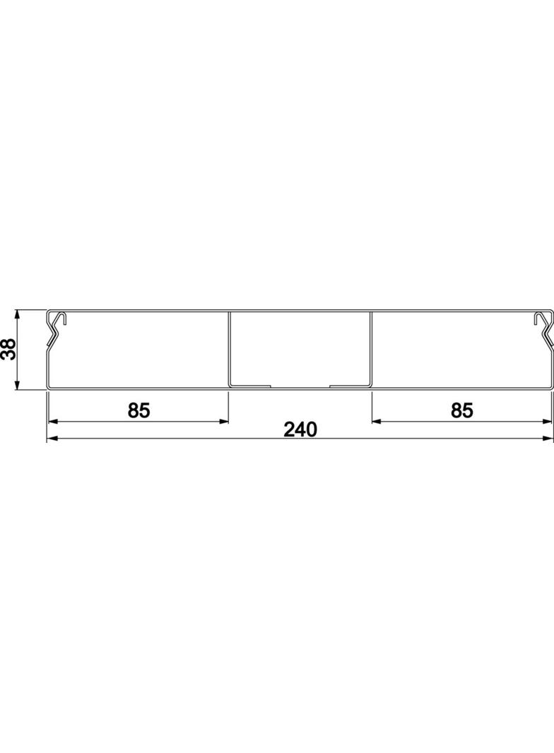 tehalit.UK Kanał do wylewki podłogowej 3-komorowy 240X38mm stal UK240383 HAGER