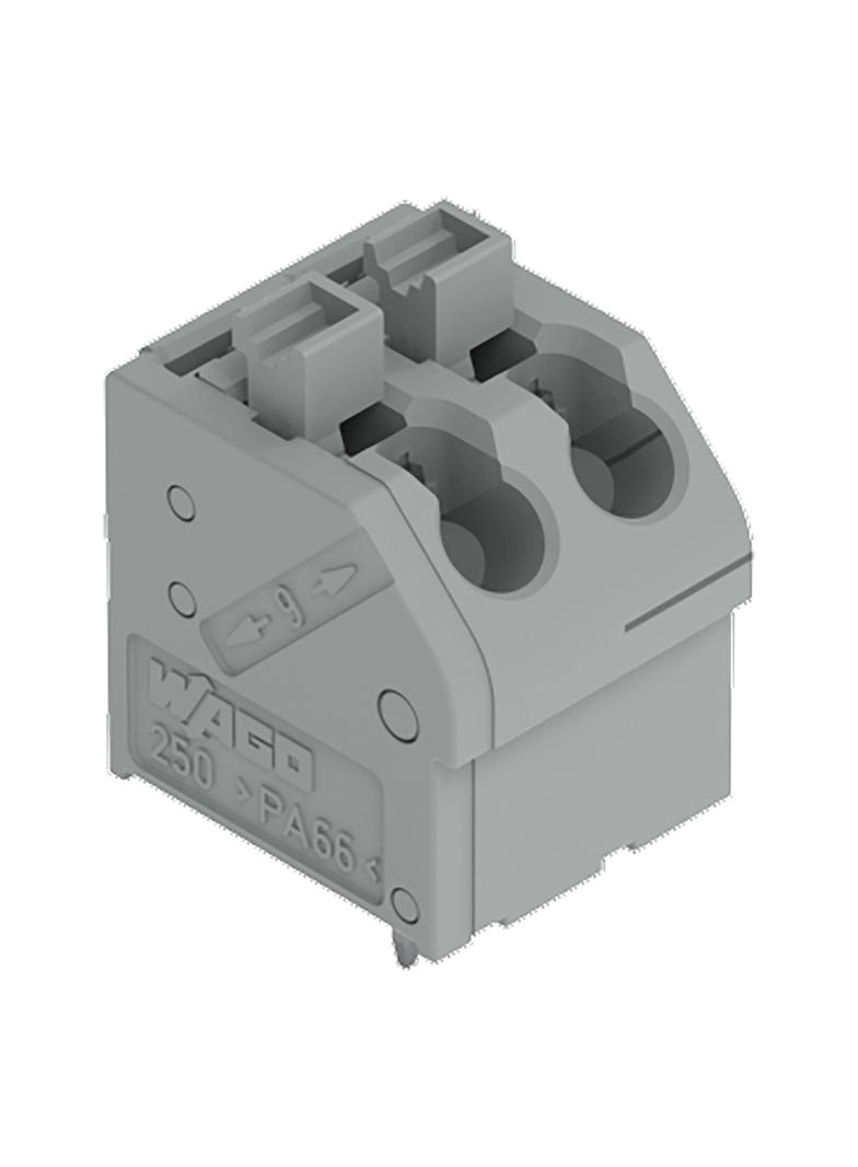 Złączka do płytek drukowanych przycisk 1,5mm2 RM 5mm 2-bieg szara /100szt./ 250-502 WAGO