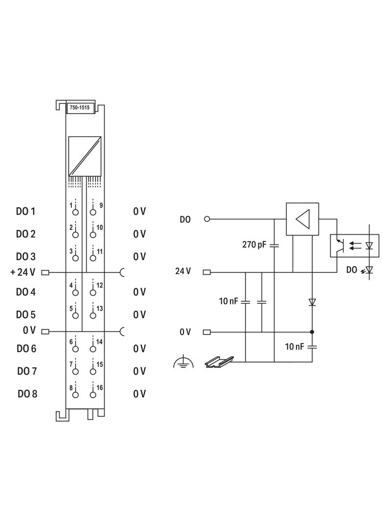 moduł 8DO 24V DC 0,5A WAGO