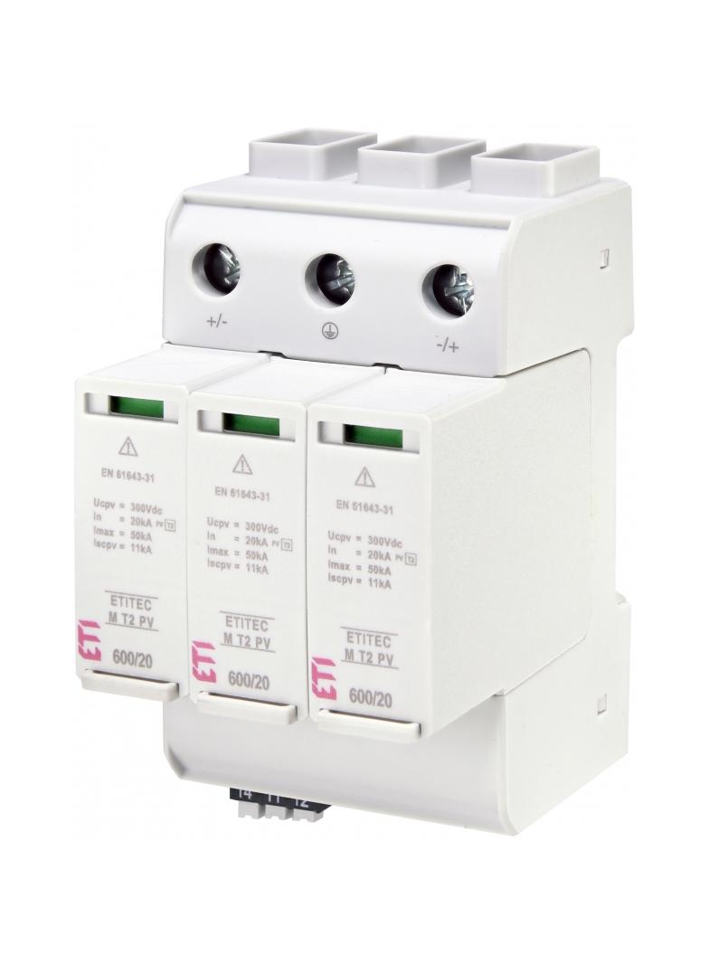 Ogranicznik przepięć T2 (C) - do systemów PV TEC M T2 PV 600/20 Y RC 002440736 ETI
