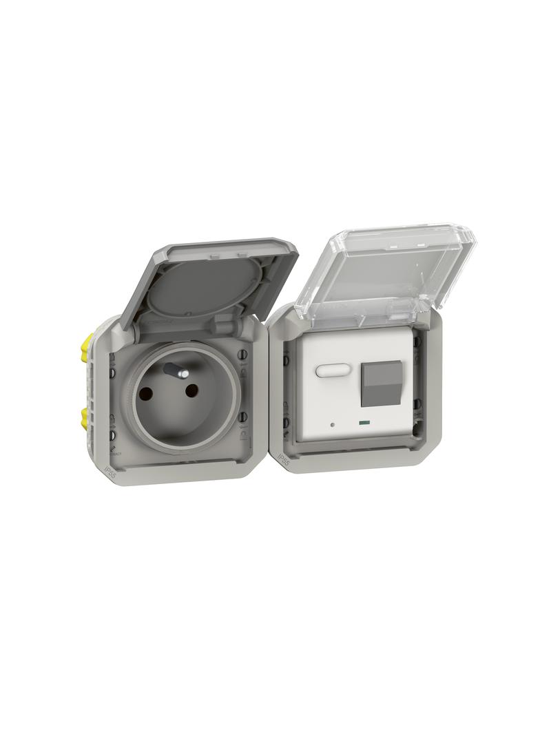 NOWE PLEXO - GNIAZDO 2P+Z RCBO MECHANIZM 16 A-250 V SZARE 069567L LEGRAND