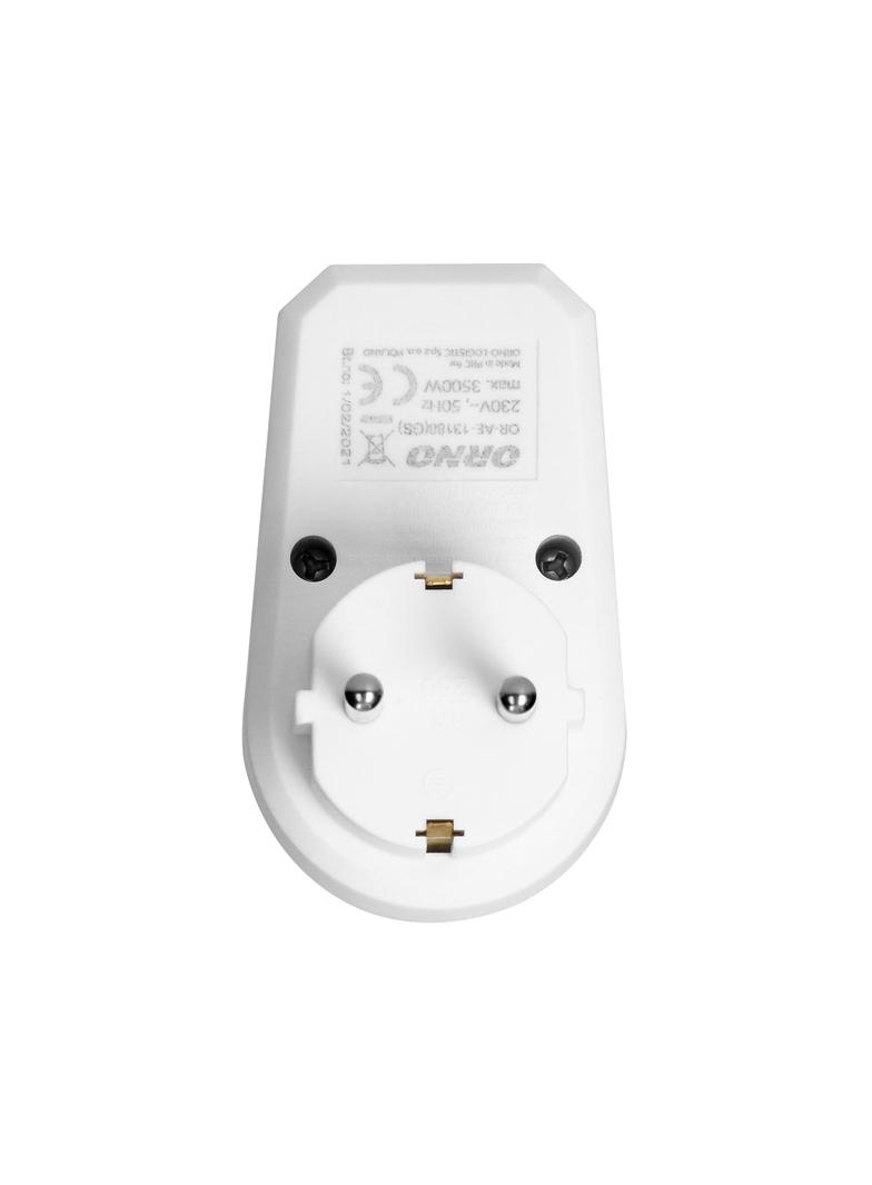 Adapter 1x2P+Z (Schuko) z włącznikiem biały OR-AE-13188(GS) ORNO