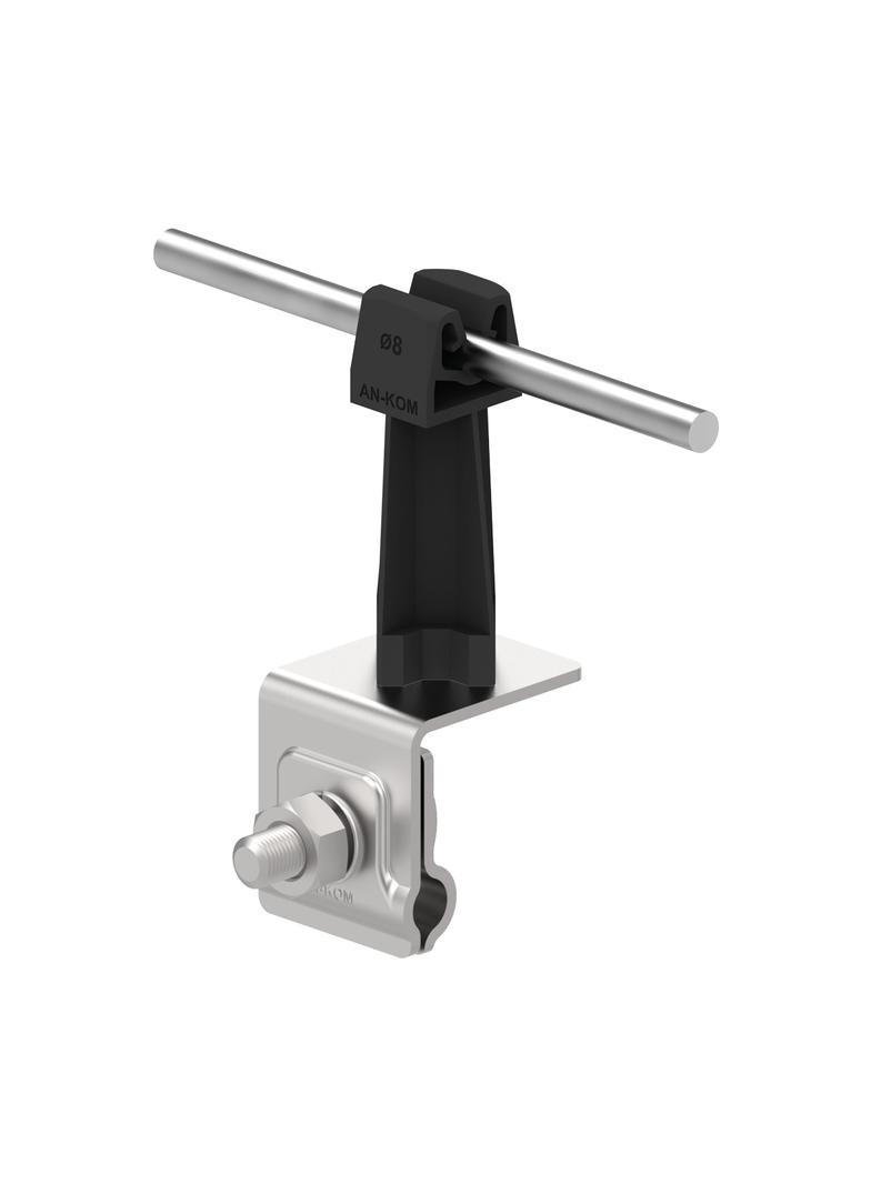 Uchwyt na blachę, na felc ze sł.plast./OH/ słupek czarny