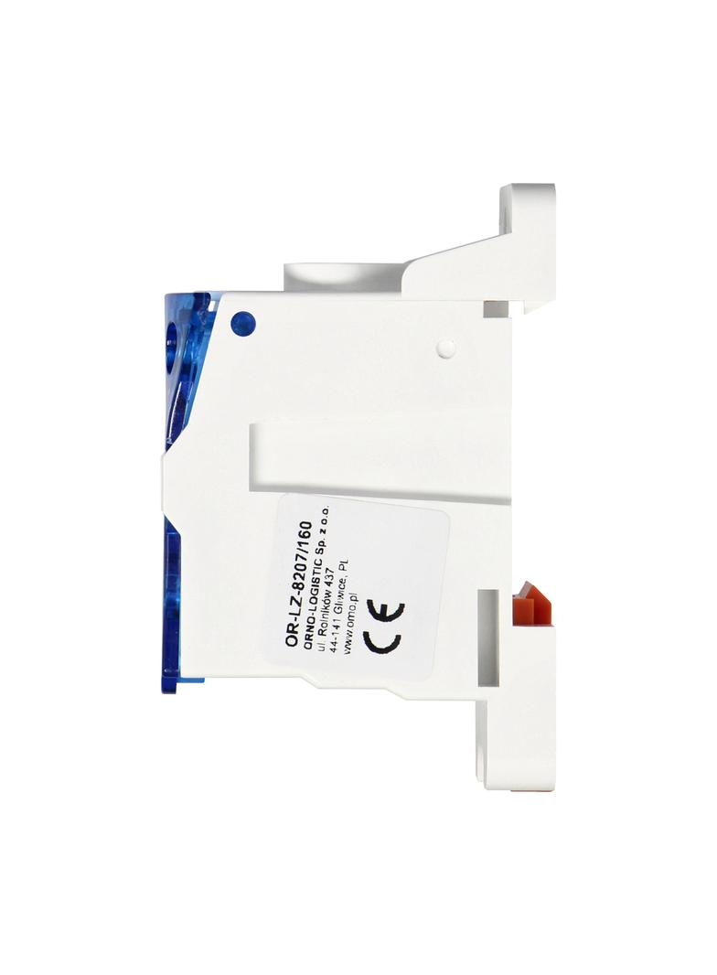 Blok rozdzielczy 160A, zacisk wejściowy 1x16 i 1x70mm2, zaciski wyjściowe 6x16mm2,wygodne mocowanie OR-LZ-8207/160 ORNO