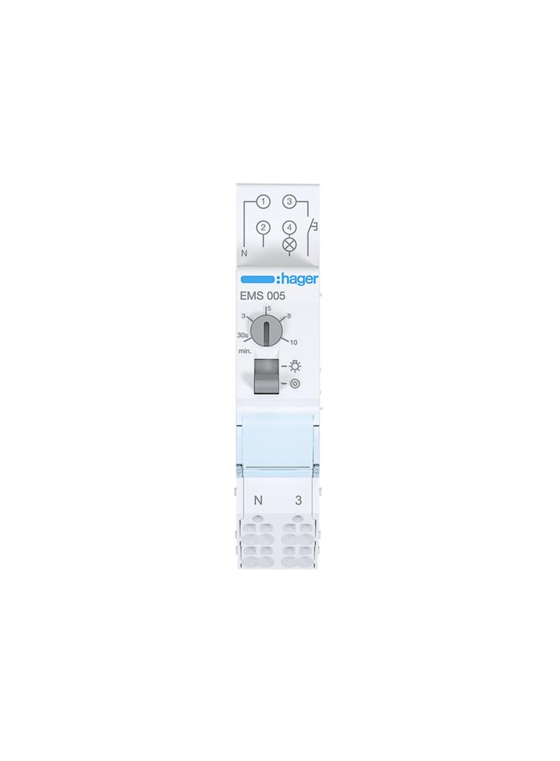 Wyłącznik schodowy z sygnalizacją wyłączenia 30s-10min/1h 230V 1Z 16A EMS005 HAGER