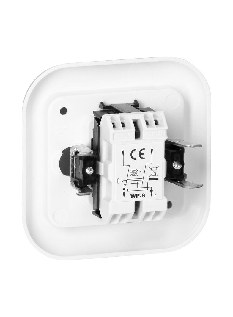 Łącznik podtynkowy 10A, 250V, krzyżowy, FAN, biały