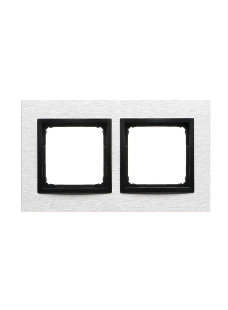 Simon 54 NATURE WMDZ-0120xS-082 Ramka 2-krotna Nature-Metal, INOX NERO, IP20/IP44. (IP44-należy zast DRN2/82 KONTAKT