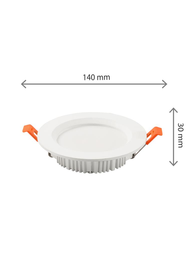 DURE 3 MAX DOWNLIGHT 12W NW 230V 110st IP44 IK06 Fi140x30 BIAŁY okrągły 5 lat gwarancji