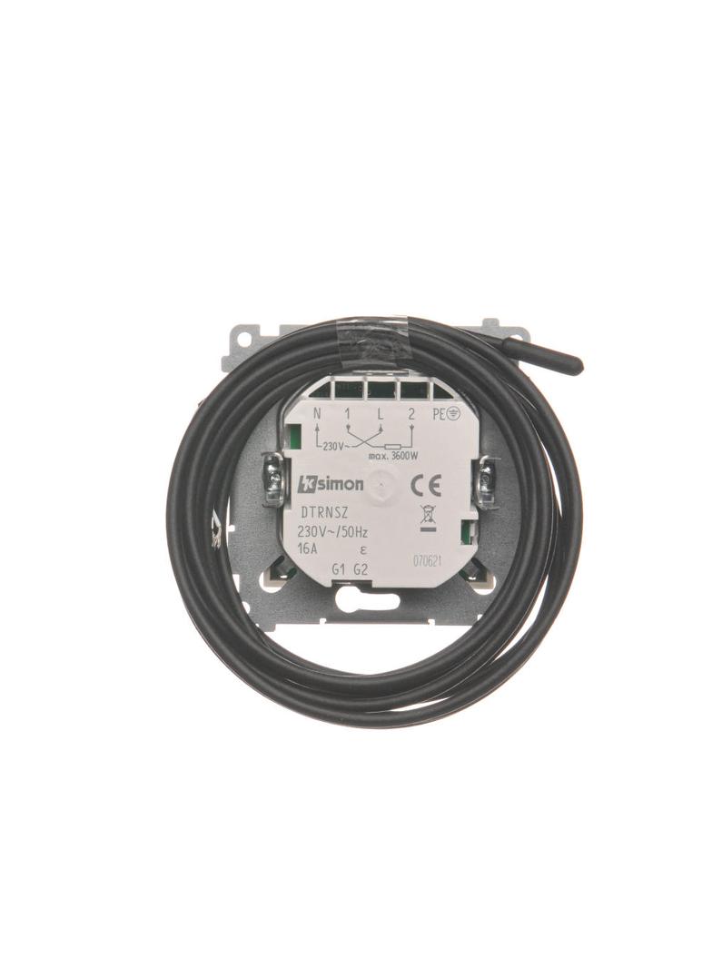 Simon 54 Regulator temperatury z wyświetlaczem z czujnikiem zewnętrznym 16(2) A 230V kremowy *W komplecie czujnik zewnętrzny (sonda) DTRNSZ.01/41 KONTAKT