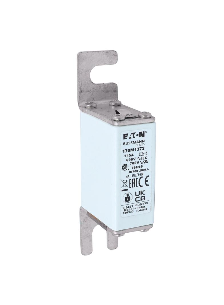 315A 690V IEC aR 000/80 SQ BODY IND FUSE Wkładka szybka 315A AC 690V DIN 000 21x40x100 mm, 170M1372