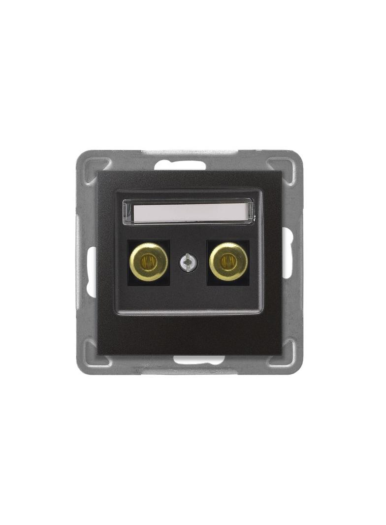 IMPRESJA Gniazdo głośnikowe pojedyncze - kolor antracyt GGN-1Y/m/50