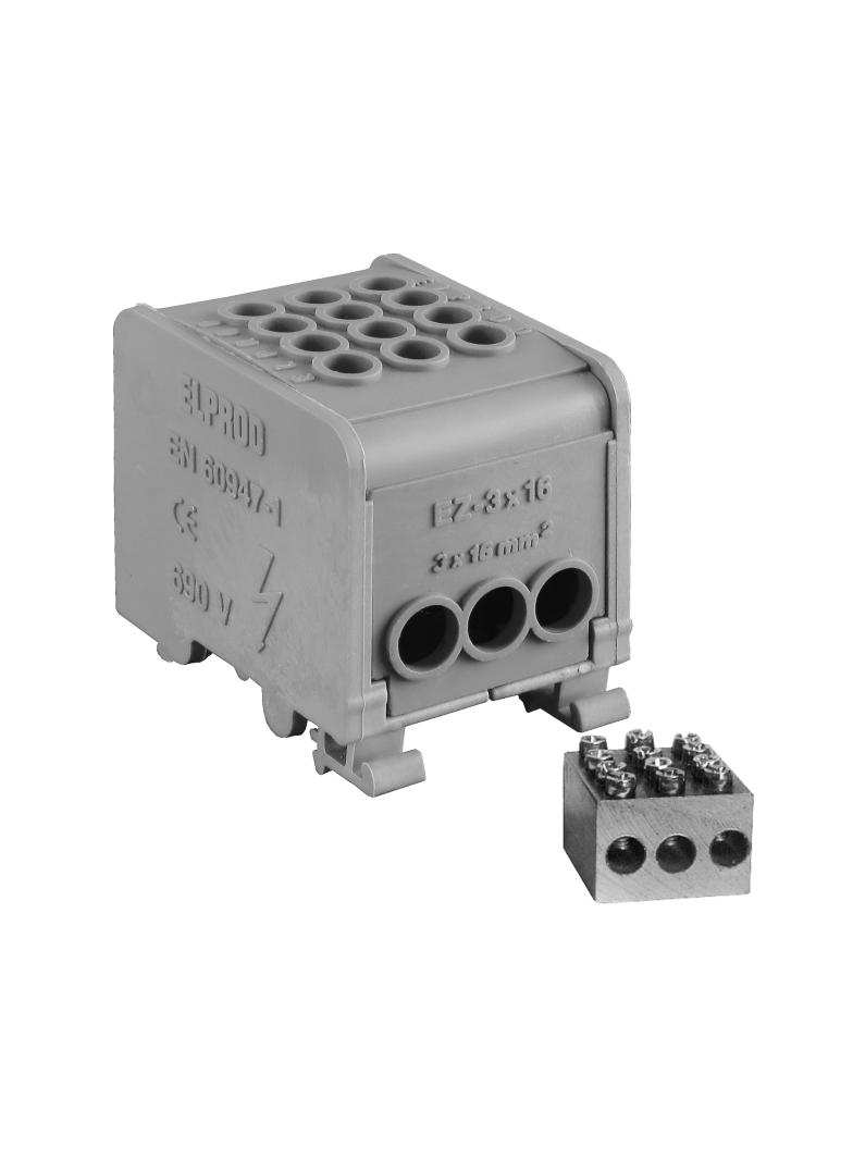 Odgałęźnik instalacyjny LZ1*16/16/16s szary 84170002 SIMET
