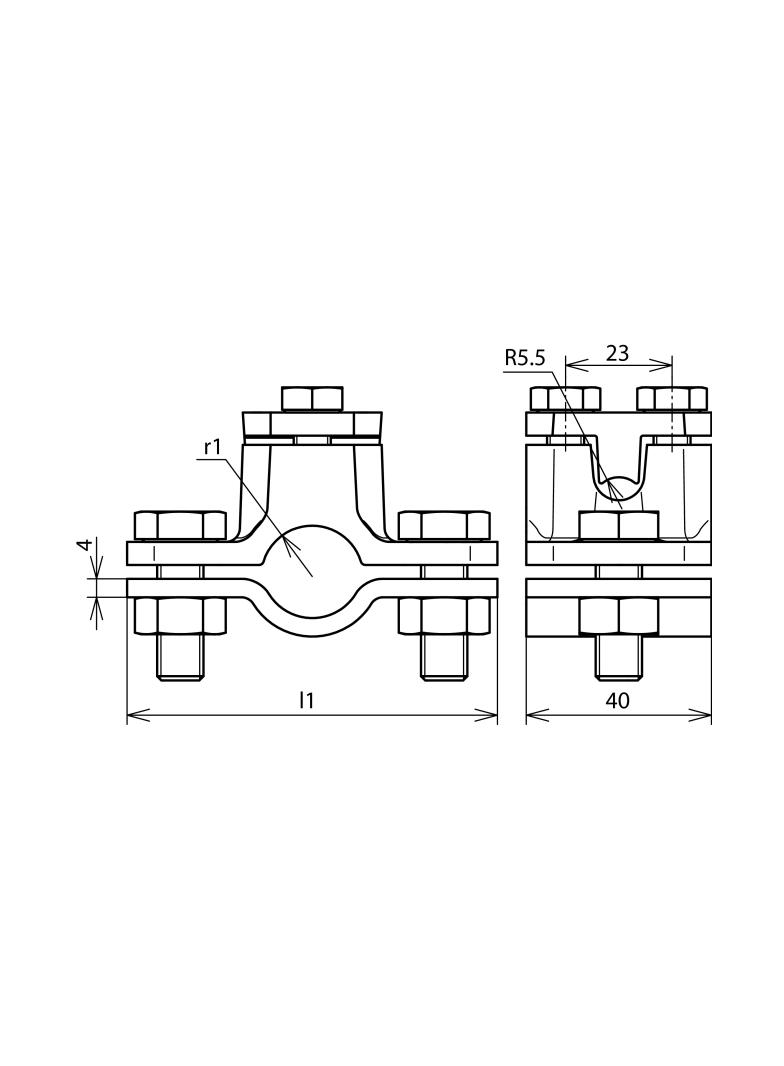 Obejma uziemiająca do rur 2", TG/tZn