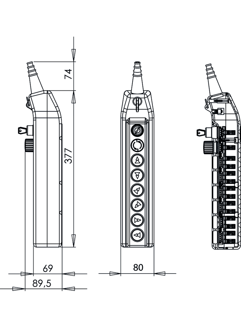 KASETA STEROWNICZA SUWNICOWA SAA-NO+B-1NC+6X(1NO+1NO/2)