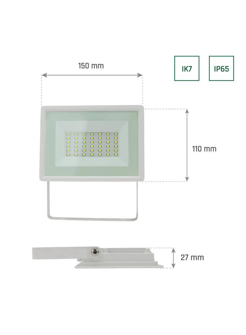NOCTIS LUX 3 NAŚWIETLACZ 30W NW 230V IP65 150x110x27 BIAŁY