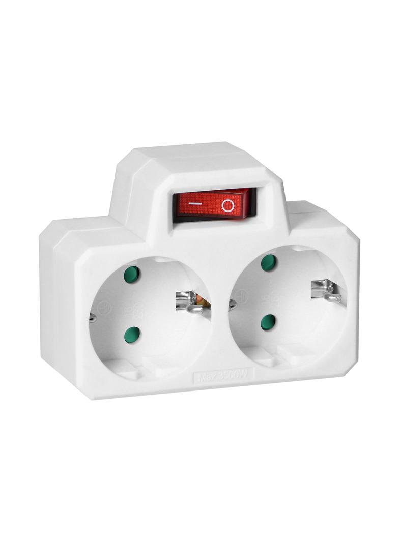 Rozgałęźnik (Schuko) z włącznikiem biały OR-AE-13187(GS) ORNO