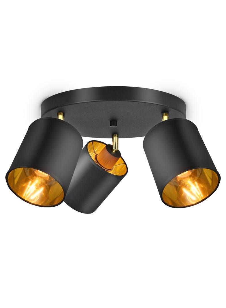 Bati SP 3 oprawa ścienno-sufitowa E27 max. 3x60W czarna AD-LD-6270BE27M ORNO