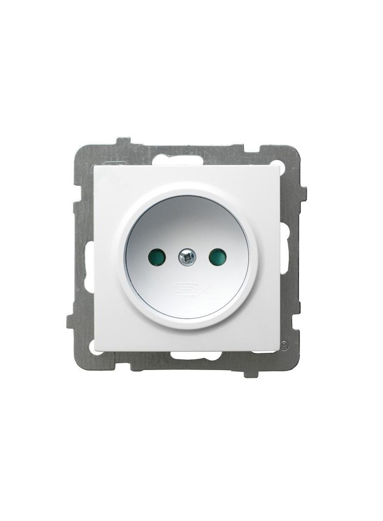 AS Gniazdo pojedyncze z przesłonami torów prądowych - kolor biały