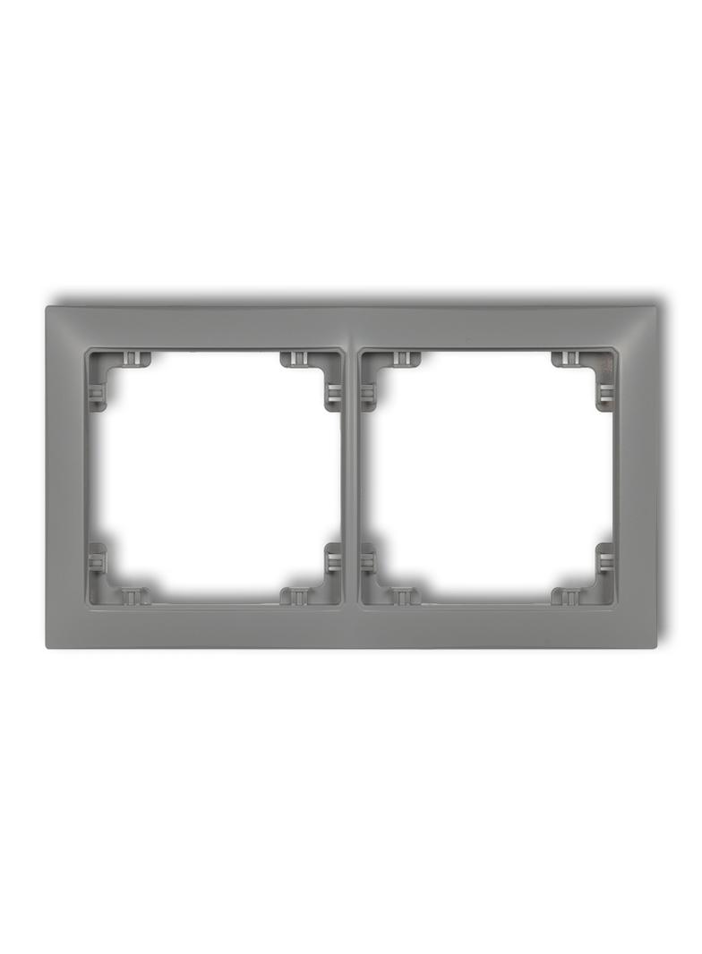 DECO Ramka uniwersalna podwójna z tworzywa DECO Soft szary mat