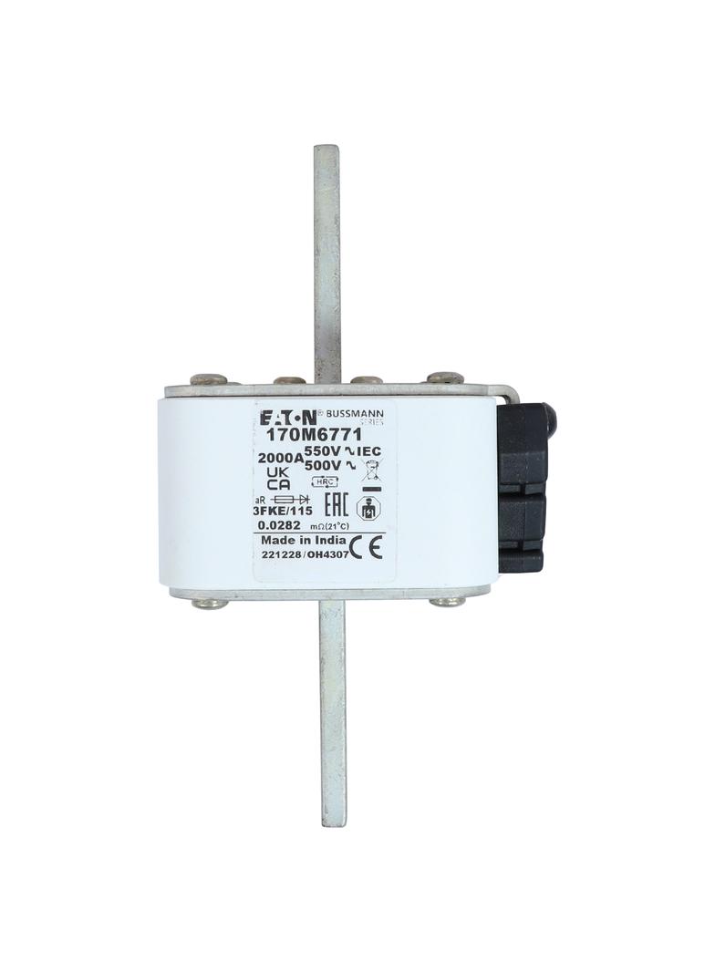FUSE 2000A 550V 3FKE/115 AR UR Wkładka szybka 2000A AC 550V rozmiar 3 76x92x139 mm aR IEC, 170M6771