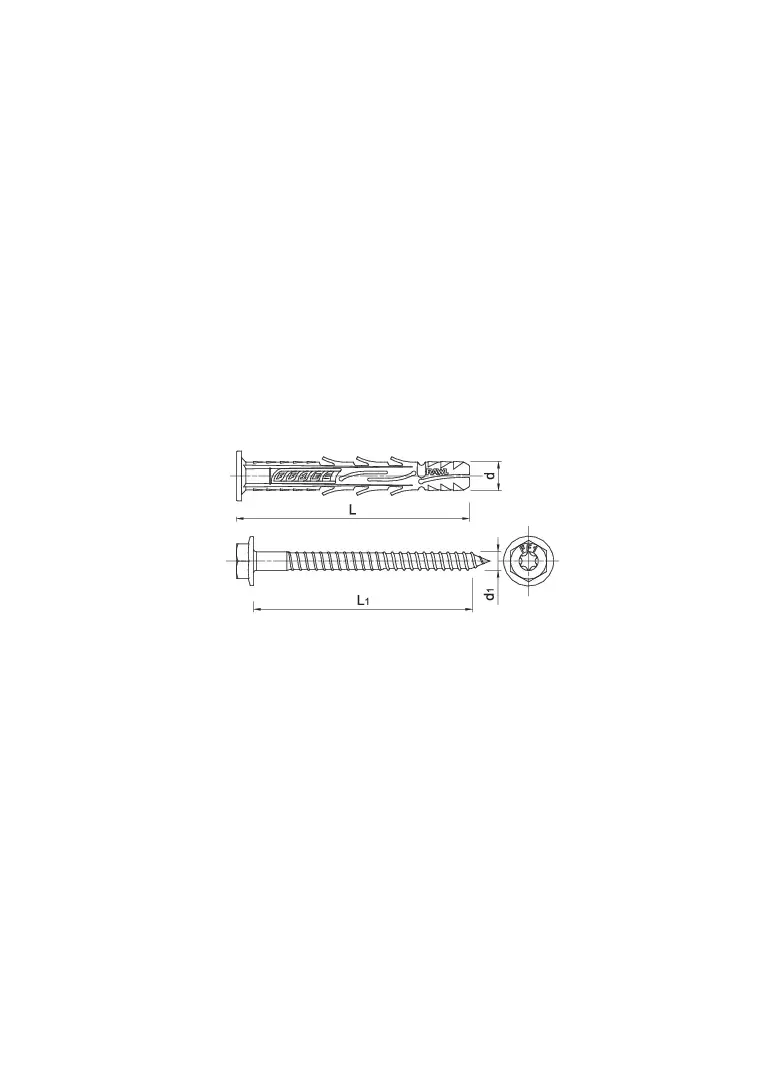 Kołek ramowy z kołnierzem 10x300mm /10szt./ R-FF1-N-10K300 RAWLPLUG