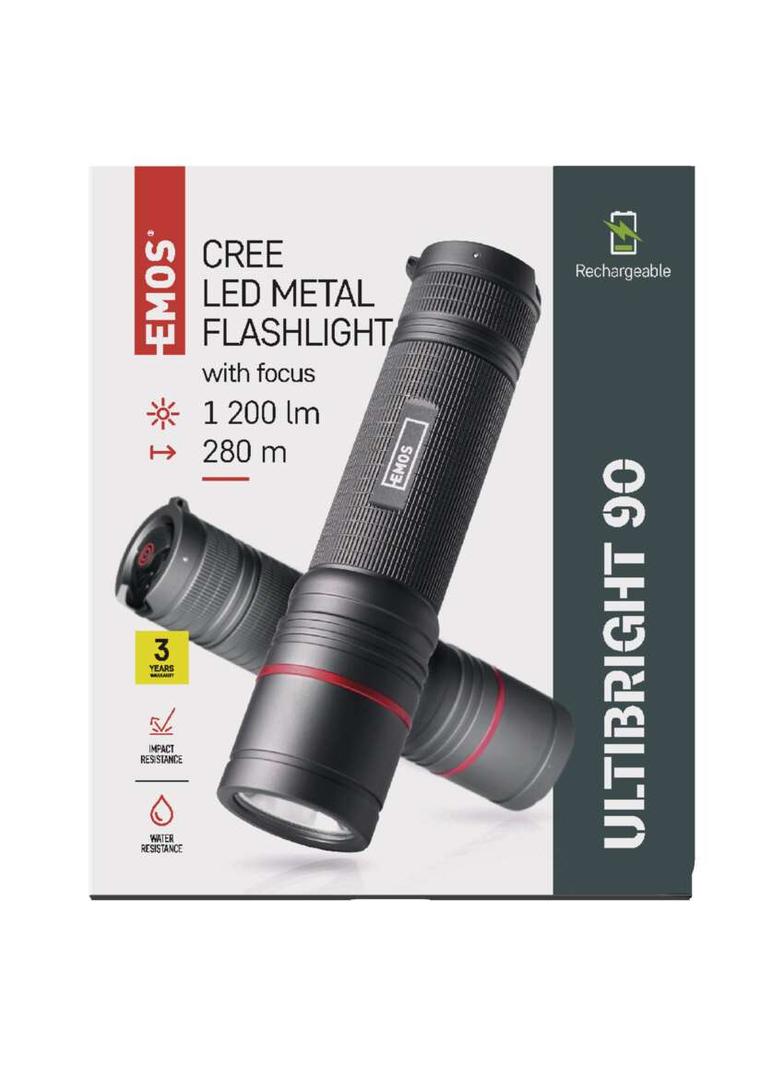 Latarka metalowa CREE LED Ultibright 90 1200lm Li-Ion 5Ah P3190 EMOS