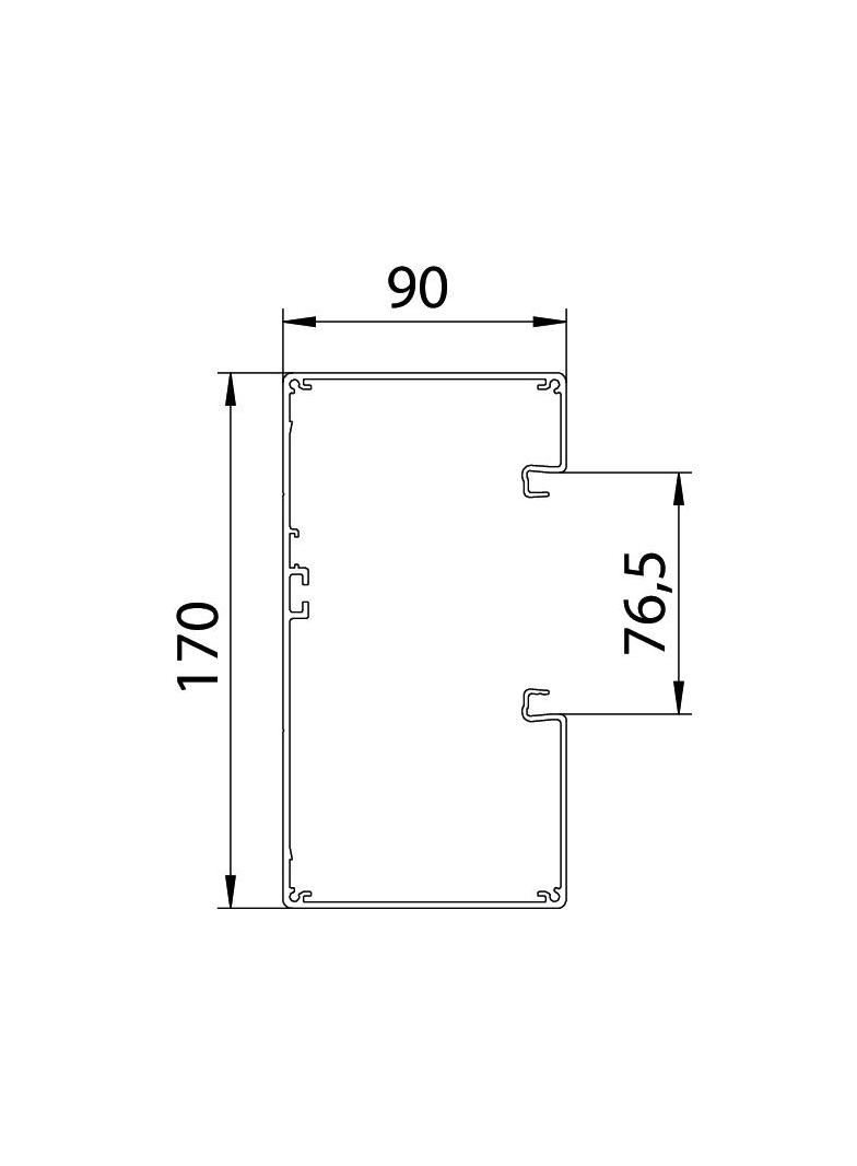 GA-A90170RW, Kanał podparapetowy, asymetryczny
