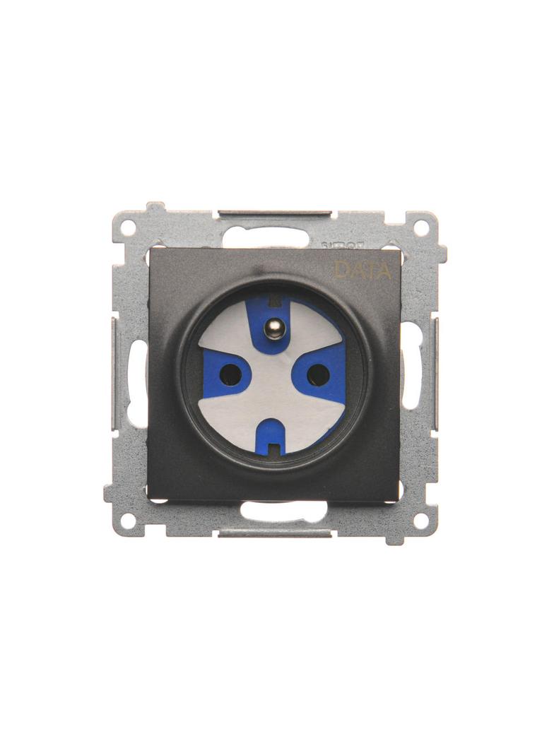 Simon 54 Gniazdo DATA z kluczem uprawniającym 16A z. śrub. antracyt