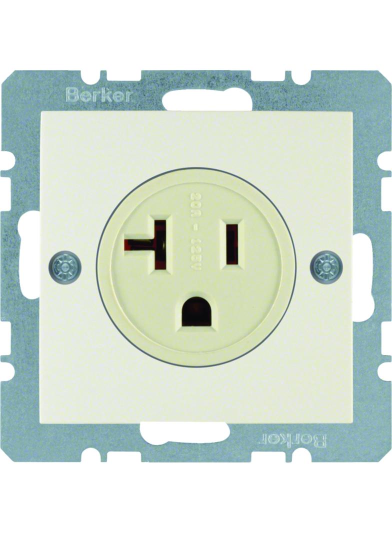 BERKER B.Kwadrat/S.1 Gniazdo z uziemieniem USA/KANADA NEMA 5-20 R krem 41688982 HAGER