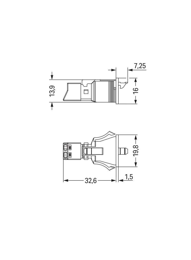 WINSTA MINI wtyk 2-torowy niebieski kodowanie I