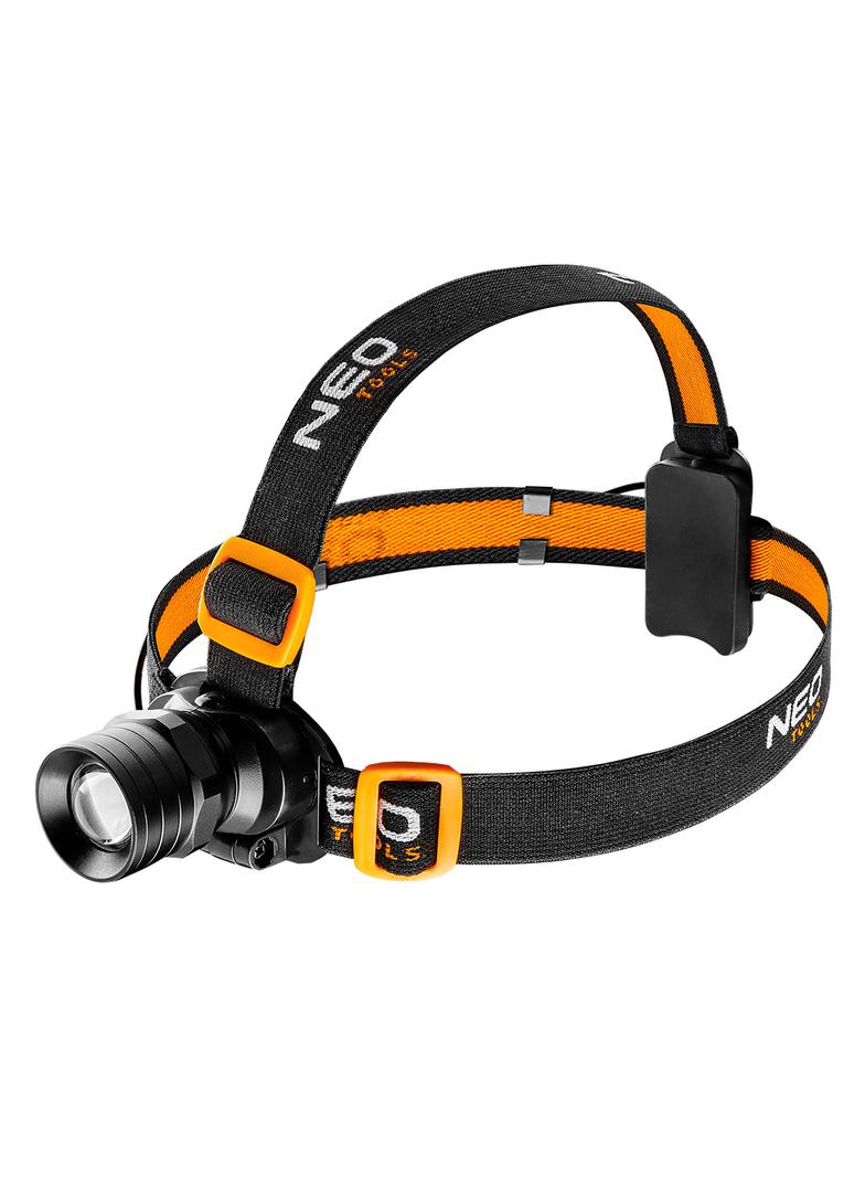 Latarka czołowa 250 lum, zoom, CREE XPE, 3xAAA