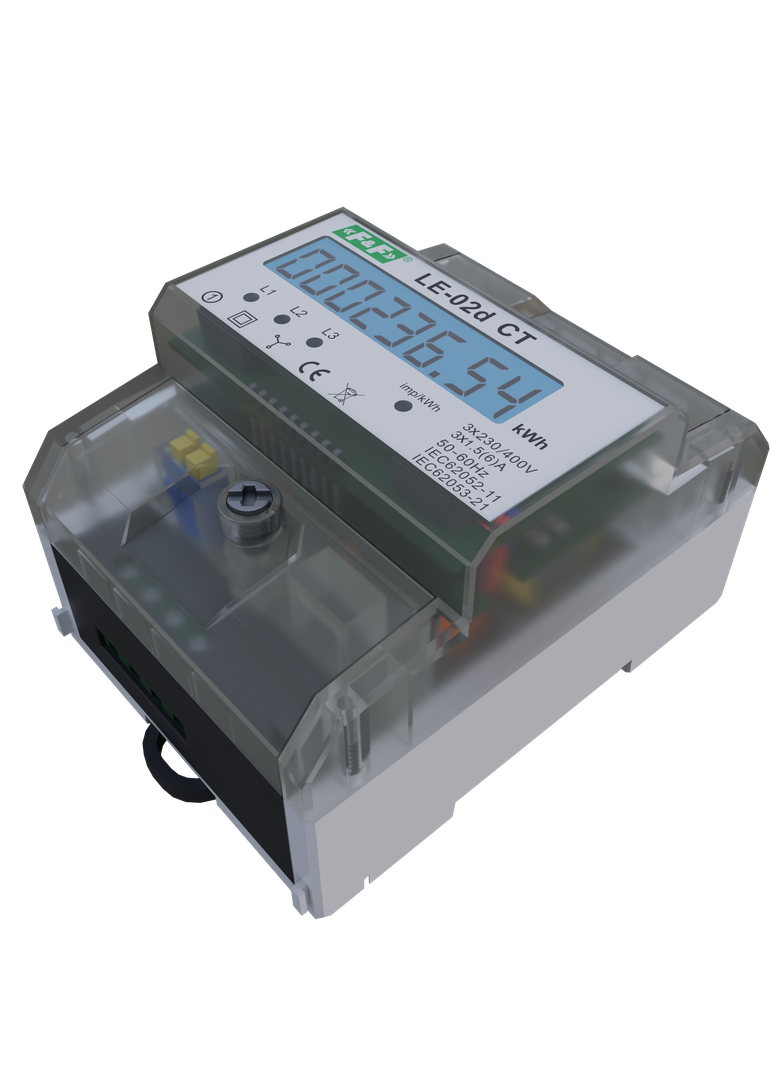 licznik energii elektrycznej - trójfazowy z programowalną przekładnią, wyświetlacz LCD, kl.1
