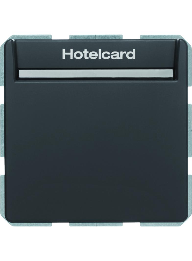 BERKER Q.x Łącznik przekaźnikowy na kartę hotelową antracyt aksamit 16406096 HAGER