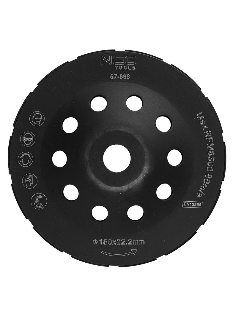 Tarcza diamentowa szlifierska 180 x 22.2 x 5 mm, podwójny segment