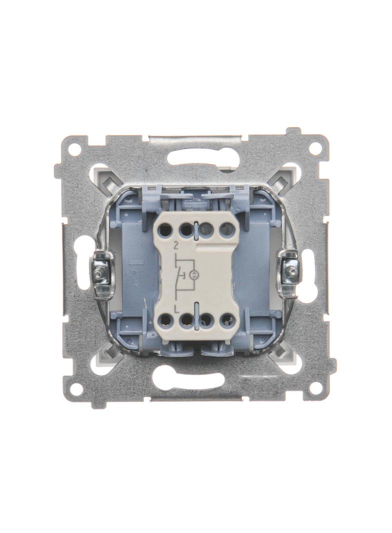 Simon 54 Przycisk pojedynczy zwierny z podświetleniem LED bez piktogramu 10A 250V szybkozłączka biały DP1L.01/11 KONTAKT