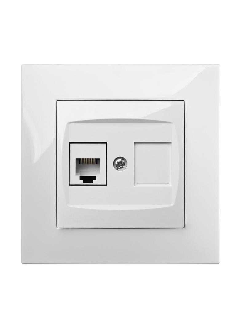 CARLA gniazdo RJ11 telefoniczne   białe