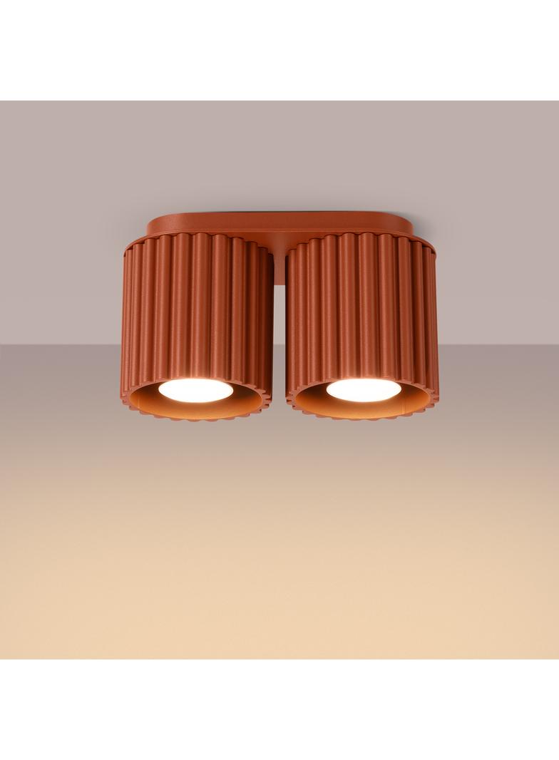 SOLLUX Plafon AURA 2 ochra czerwona GU10 ; SL.1800