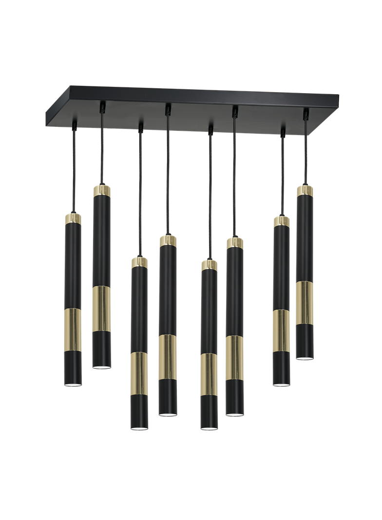 Milagro lampa wisząca Dallas 8xGU10 czarno/złota MLP6551