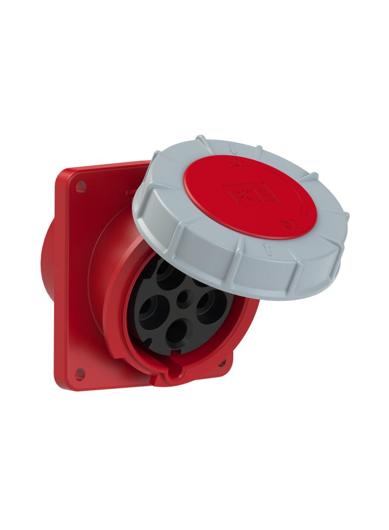 GNIAZDO TABLICOWE SKOŚNE POWER TWIST 125A 400V 3P+Z+N 120x130mm 445-6 PCE