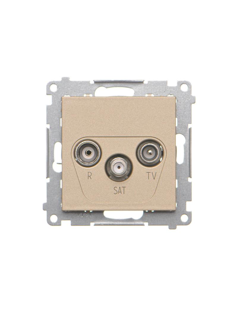 Simon 55 Gniazdo antenowe R-TV-SAT przelotowe 7dB 1x Wejście: 5 MHz÷2,4 GHz Szampański mat