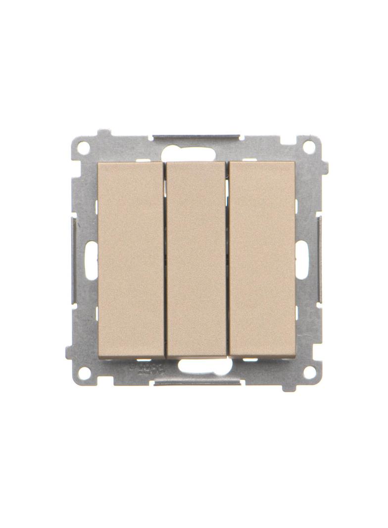 Simon 55 Przycisk zwierny potrójny szybkozłączka Szampański mat