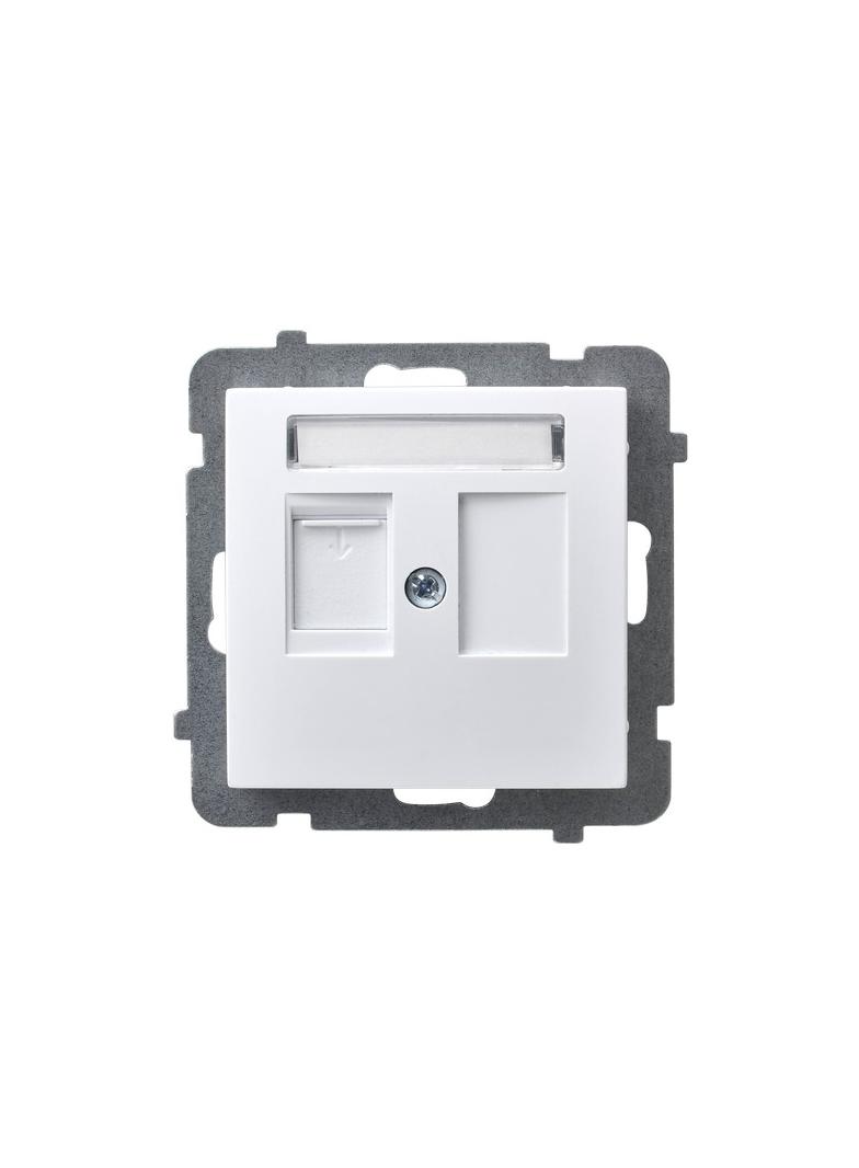 AS ANTYBAKTERYJNY Obudowa gniazda pojedynczego z przesłoną typu Keystone prosta, produkt zawiera szk