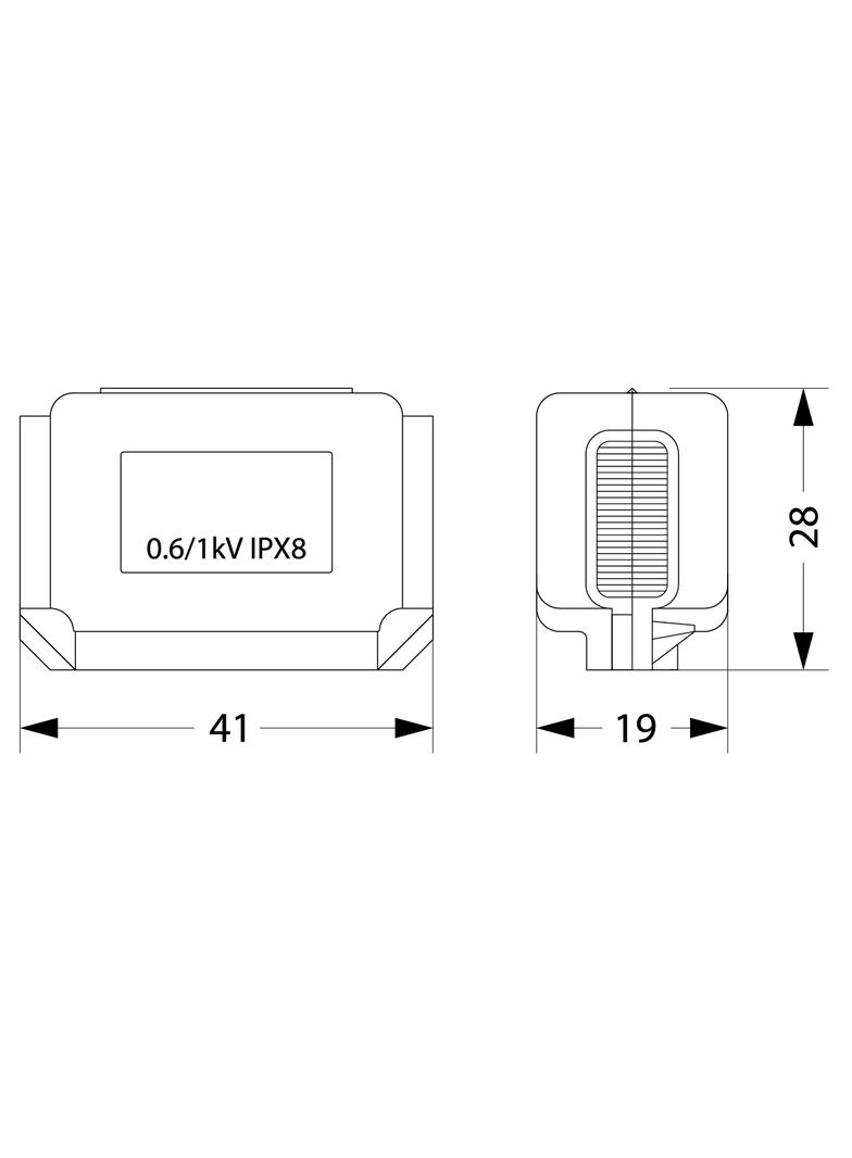 MZGEL41 Mufa z żelem / 41*28*19mm GELEBOX, IPX8, 0,6/1kV 39.41 OPATÓWEK