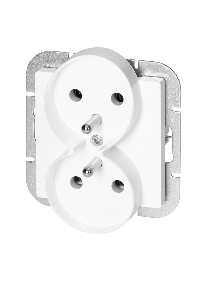 Gniazdo podwójne podtynkowe 2x2P+Z Pearl, 16A, 250V, PT-6 PR, biały