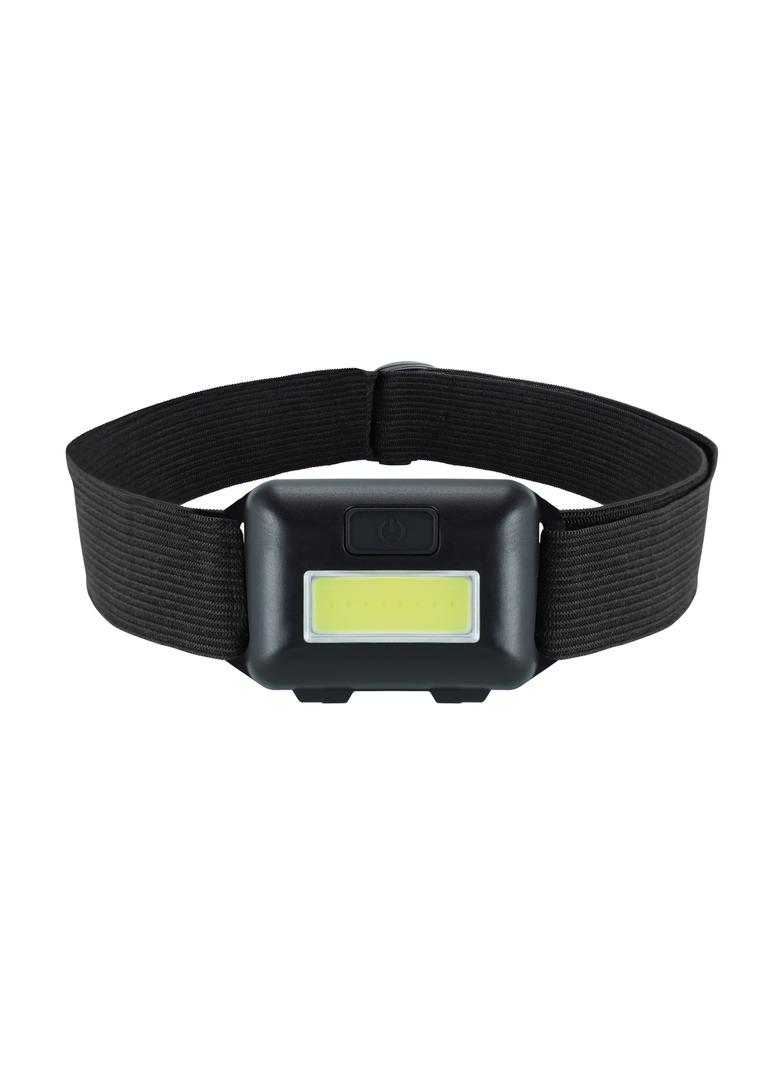Latarka czołowa czołówka PIN LED 1W 100lm 6500K b. zimna 3xAAA czarny 100%-> 50%-> stroboskop IDEUS