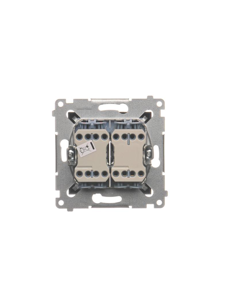 Simon 54 Łącznik krzyżowy podwójny z podświetleniem bez piktogramu 10A 250V szybkozłączka brąz mat DW7/2L.01/X/46 KONTAKT