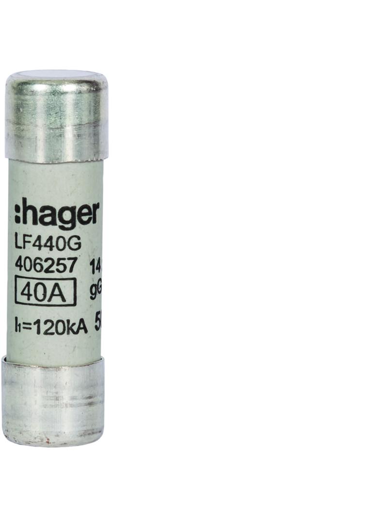 Wkładka bezpiecznikowa cylindryczna CH-14 14x51mm gG 40A 500VAC LF440G HAGER