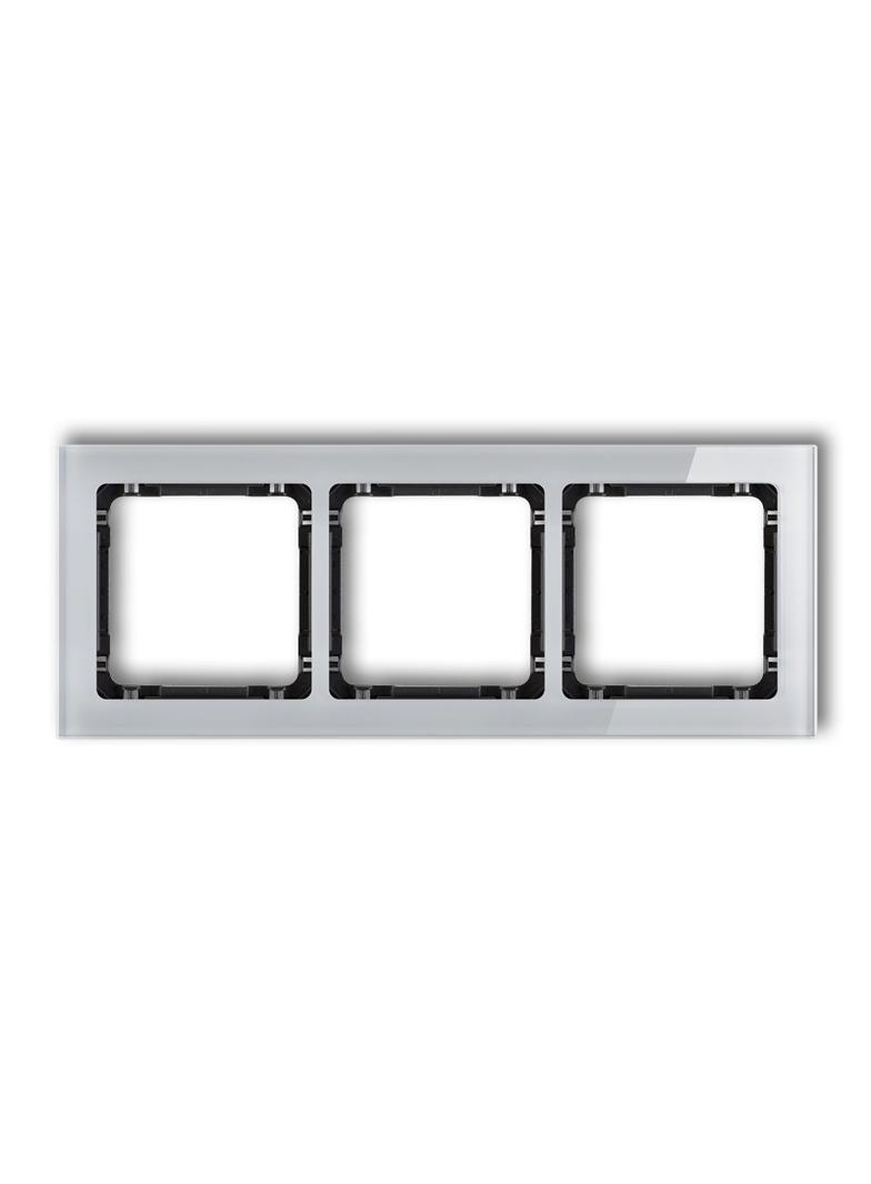 "DECO Ramka potrójna - efekt szkła (ramka: szara