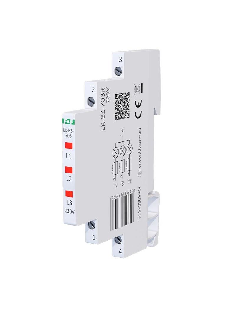 Lampka kontrolna zasilania z zabezpieczeniem 1/3S 3xLED CZERWONA LK-BZ-703R F&F