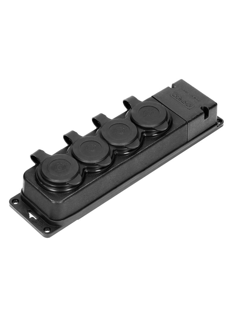 Rozgałęźnik bryzgoszczelny i odporny na uderzenia, IP44, 4 gniazda 2P+Z, 16A, 230V AC, gumowy, uniep OR-AE-13167 ORNO